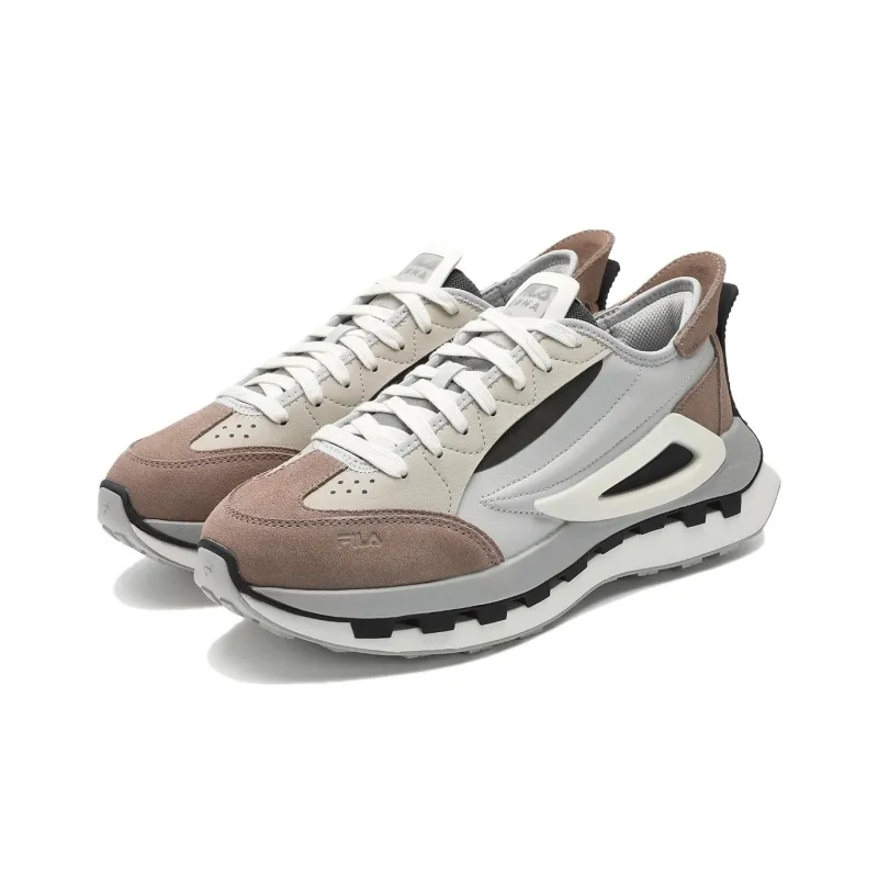 FILA KM Cushioning Low Top Casual Running Shoes Men's Gray Brown-1