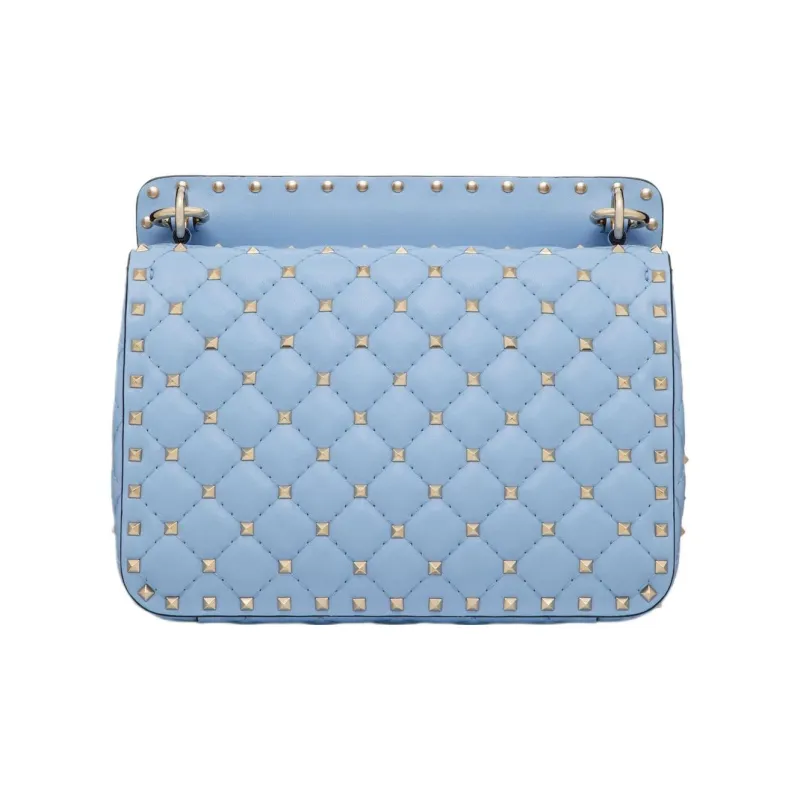 Valentino ROCKSTUD SPIKE Quilted Nappa Leather Portable Crossbody Bag, Shoulder Bag Women's Cerulean-3