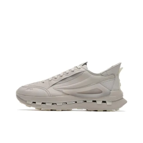 FILA KM Cushioning Breathable Support Low Top Casual Running Shoes Men's Silver Gray