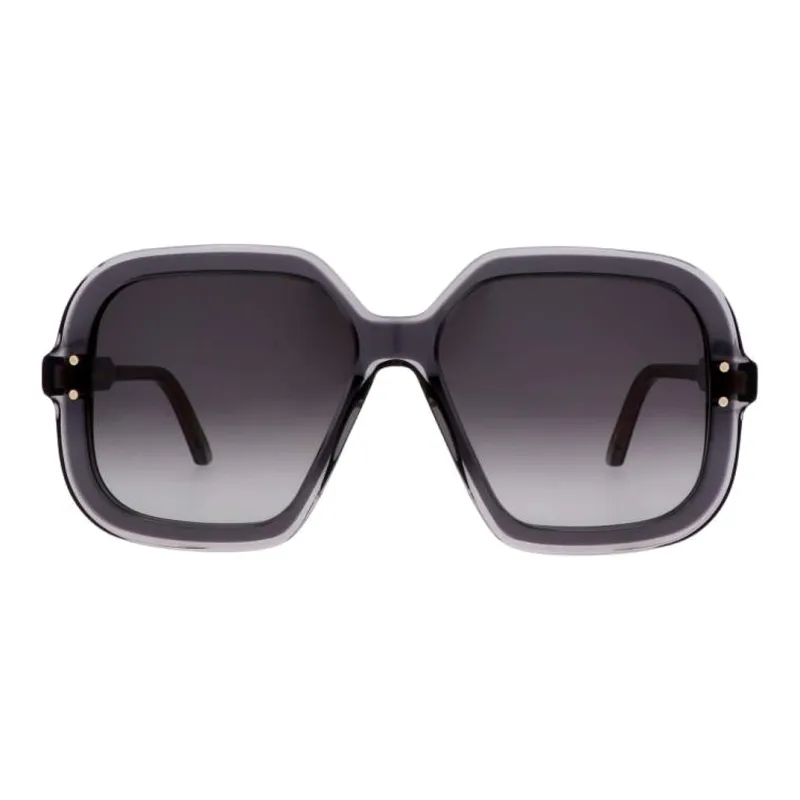 DIOR Acetate Irregular Shape Sunglasses Unisex Gray-1
