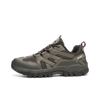 GESENLANG Wear Resistant Breathable Slip Resistant Low Top Outdoor Shoes Men's Khaki