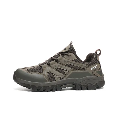 GESENLANG Wear-Resistant Breathable Slip-Resistant Low-Top Outdoor Shoes Men's Khaki