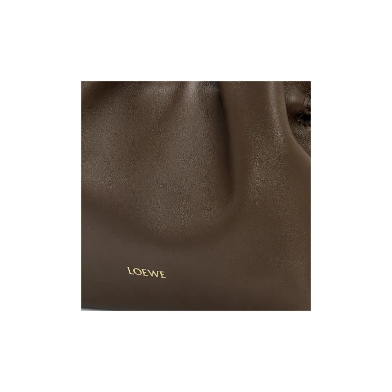 LOEWE Flamenco Nappa Cow Leather Clutch Mini Women's Chocolate-5
