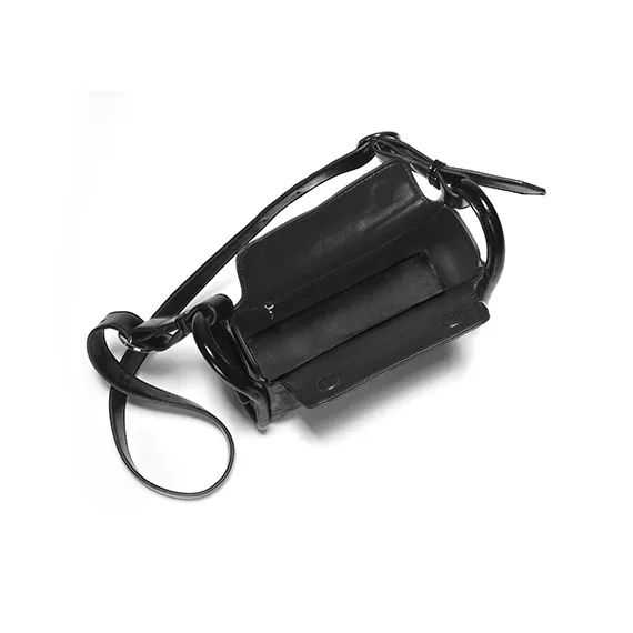 JELLYTOYBOY Cow Leather Patchwork With Artificial Leather Curvy Pack Shoulder Bag Crossbody Bag Women's Black-4