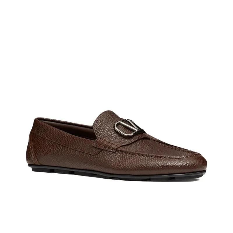 Valentino Garavani VLogo Signature Leather Driving Shoes-2