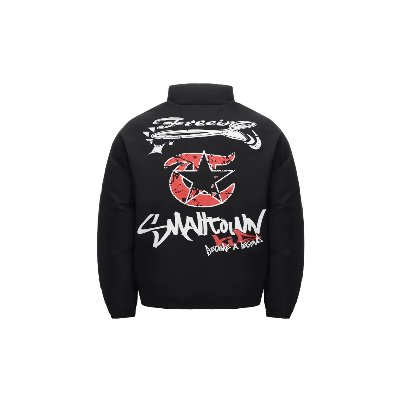 STK SMALL TOWN KID Puffer Jacket Unisex Black-1