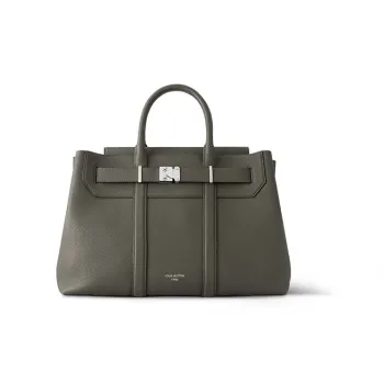 LOUIS VUITTON Cuir Millésime Cow Leather Tote Bag Shopping Bag Crossbody Handbag Medium Size Men's Gray
