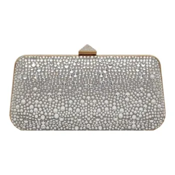 Valentino Rhinestone Clutch Women's Silver