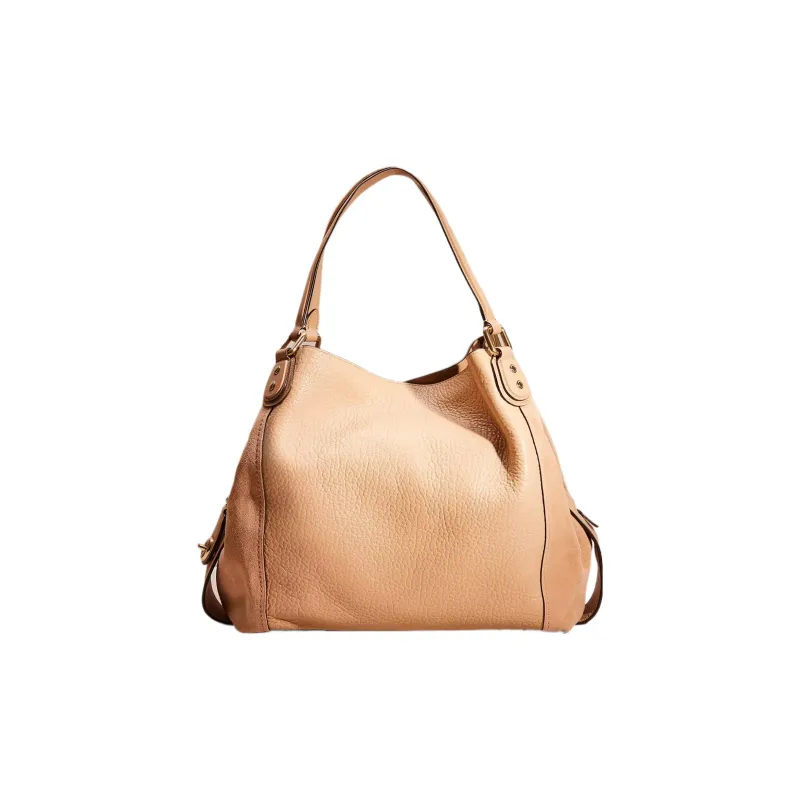 COACH Edie Leather Handbag Women's Light Gold-0