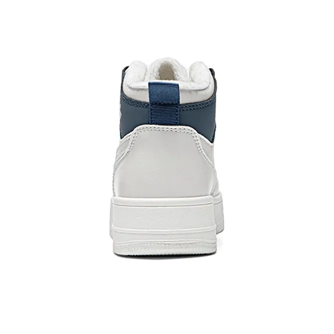 RENBEN Height Increasing Wear-Resistant Breathable High-Top Skateboard Shoes Unisex Beige Blue-9