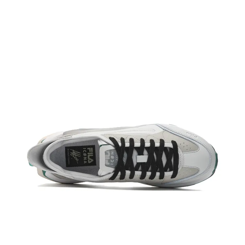 FILA KM Durable Breathable Lightweight Low Top Casual Running Shoes Men's White Gray-2