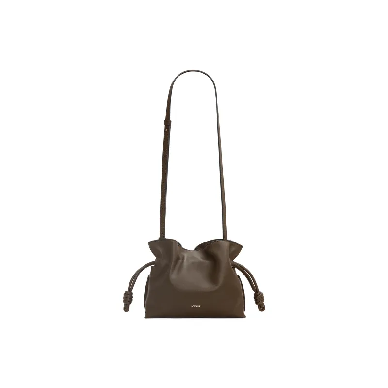 LOEWE Flamenco Nappa Cow Leather Clutch Mini Women's Chocolate-1