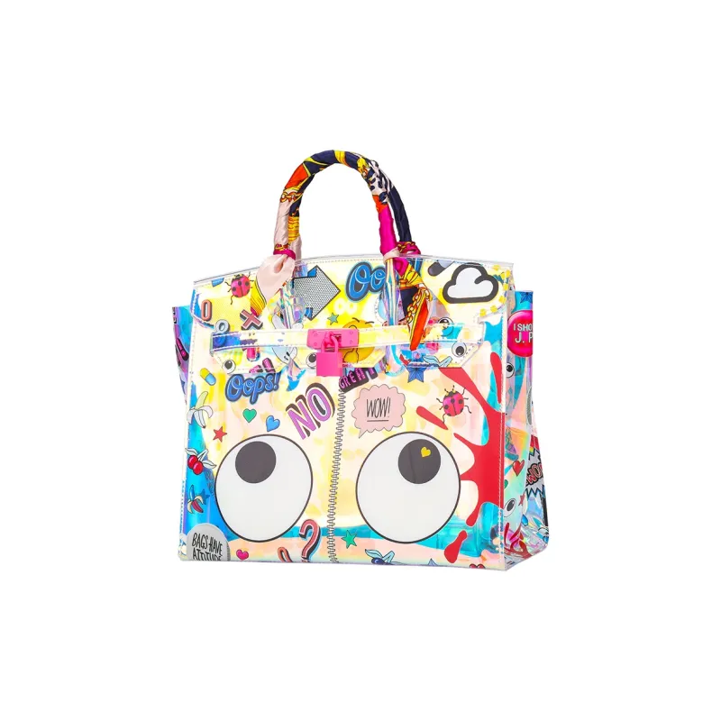 MQ PVC Tote Bag Crossbody Bag Shoulder Bag Combo Bag Handbag Large Size Women's Iridescent-2