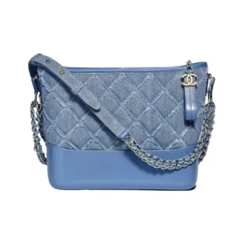 CHANEL Gabrielle Denim Hobo Bag Handbag Shoulder Bag Crossbody Bag Small Size Women's Dark Denim Blue