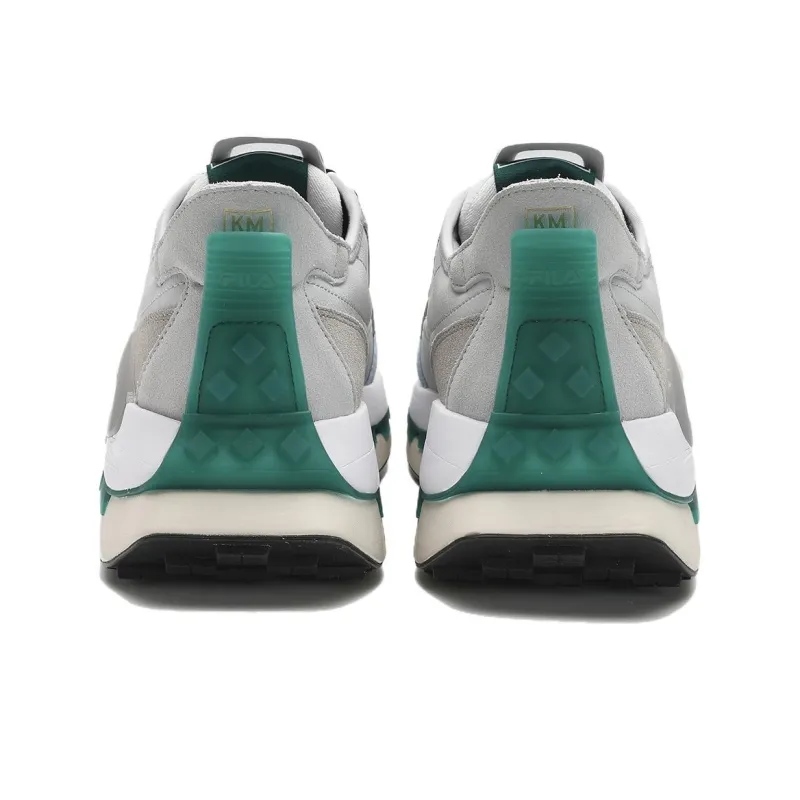 FILA KM Durable Breathable Lightweight Low Top Casual Running Shoes Men's White Gray-3