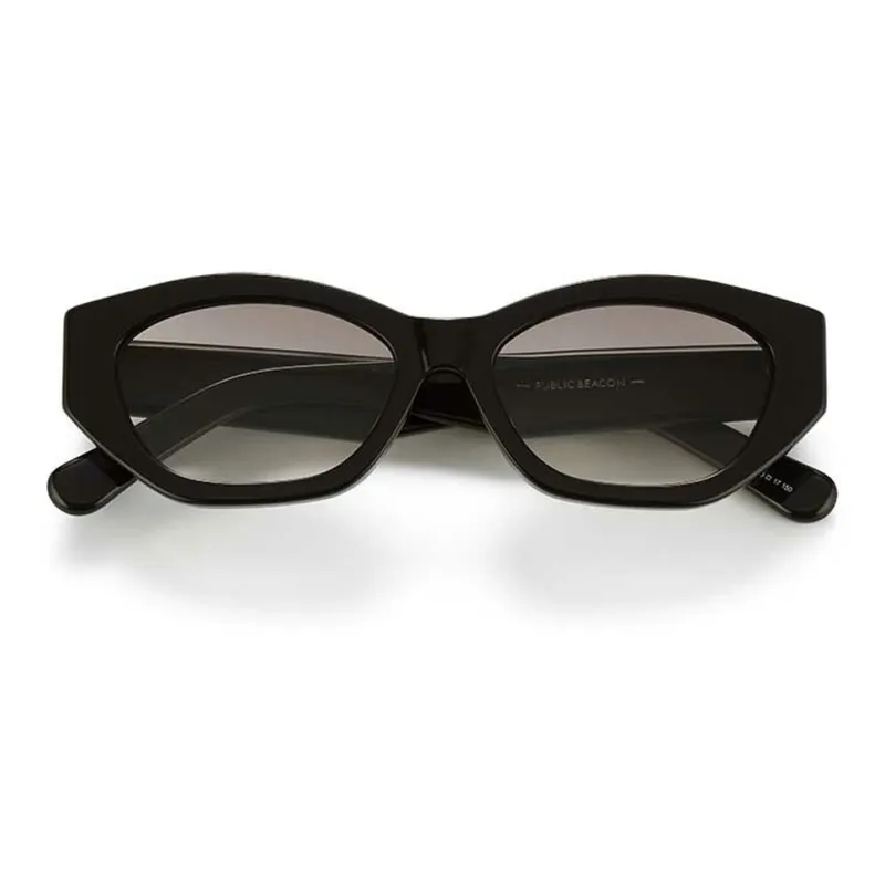 PUBLIC BEACON Acetate Irregular Shape Sunglasses Unisex Black-1