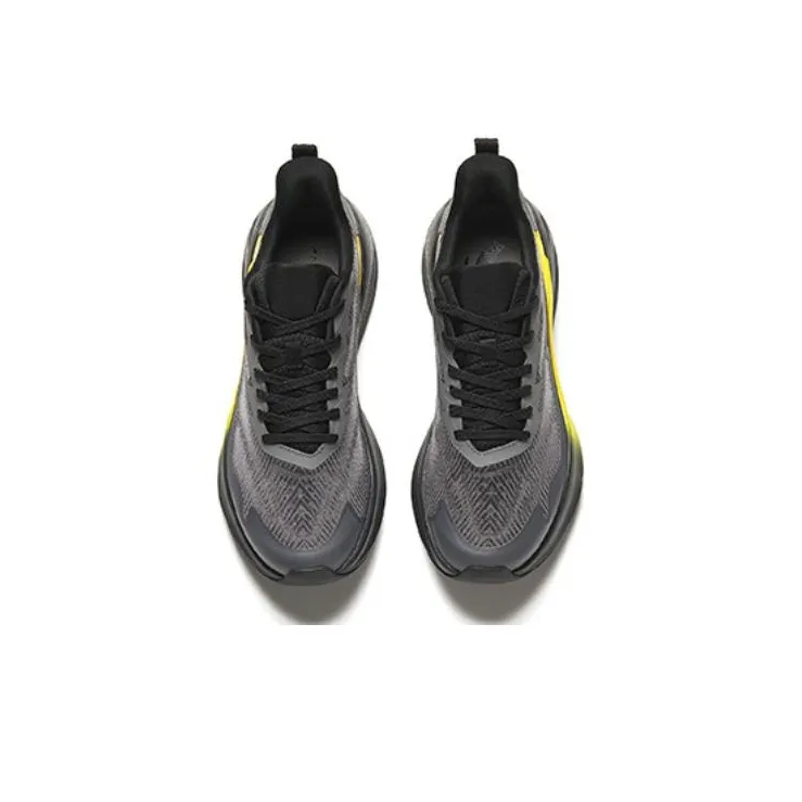 Anta Cushioning Wear-Resistant Low-Top Running Shoes Men's Black Gray Yellow-2