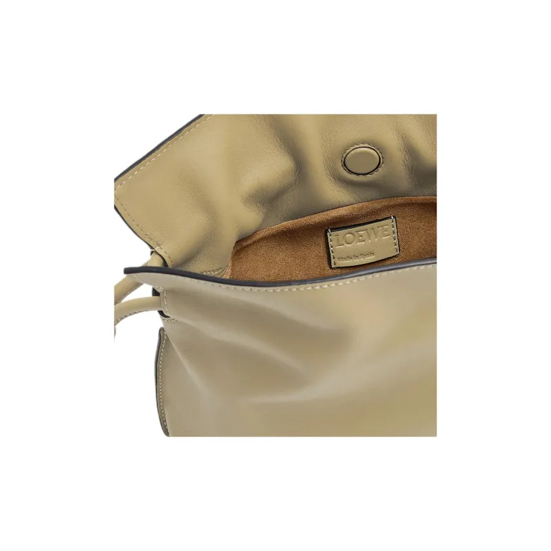 LOEWE Flamenco Nappa Cow Leather One Shoulder Crossbody Clutch Mini Women's Clay Green-4