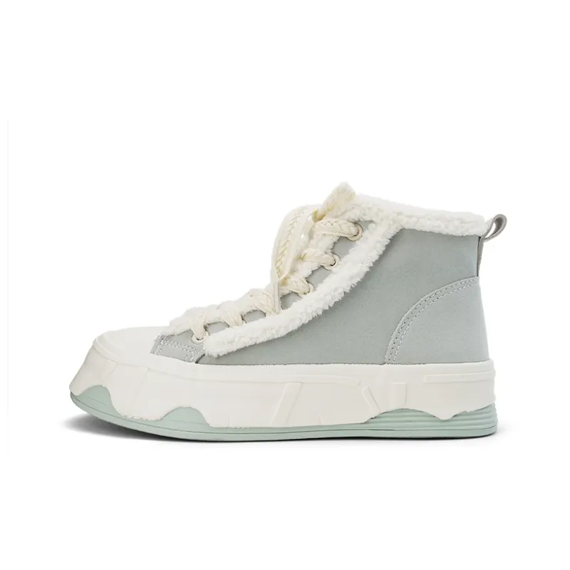 Warrior Insulated Shoe Wear-Resistant Lightweight Height Increasing Mid-Top Canvas Shoes Women's Green-0
