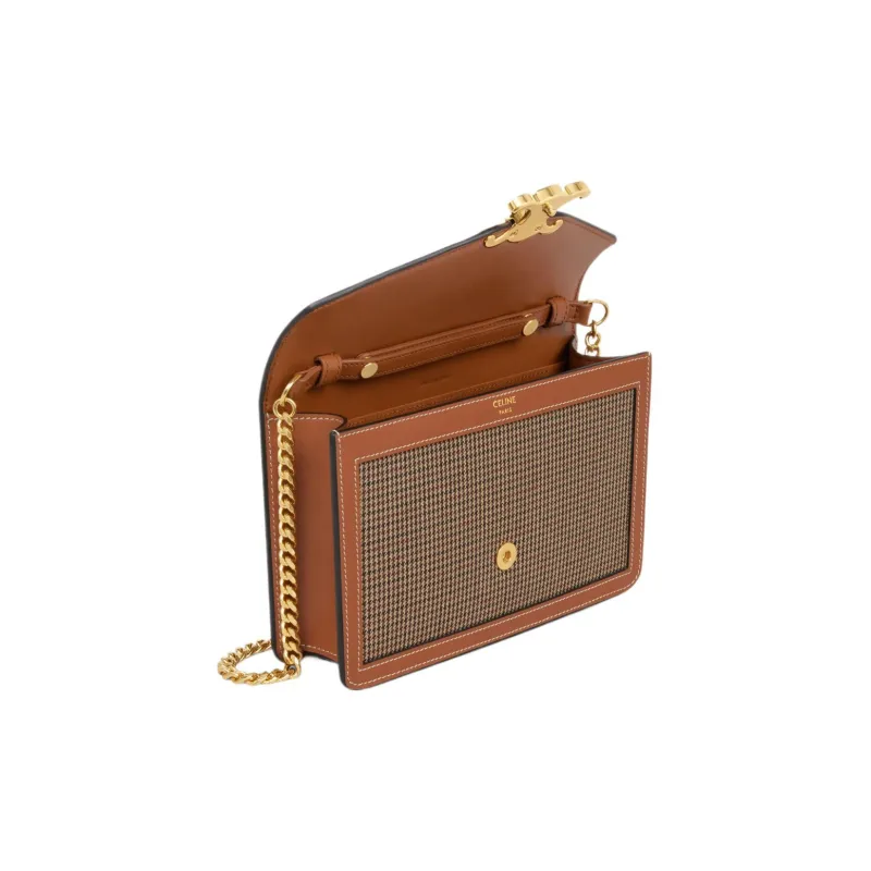 CELINE Fabric With Cow Leather Trim Shoulder Bag, Crossbody Bag, Wallet Mini Women's Multicolor-3