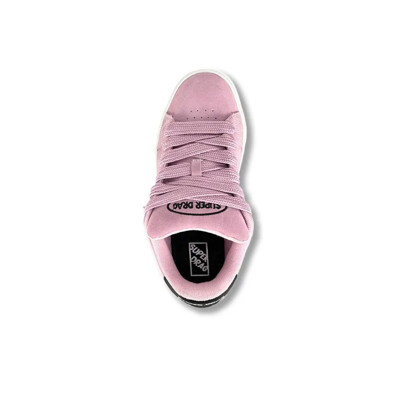 LuzaoT SUPER DRAG Low Top Skateboard Shoes Women's Pink-3