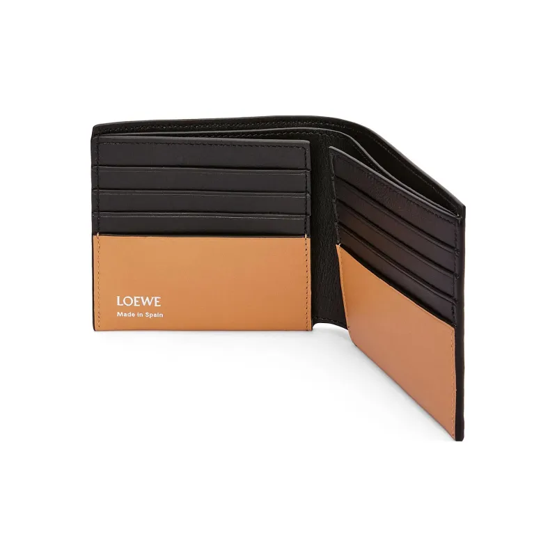 LOEWE Nappa Cow Leather Wallet Men's Warm Sand Yellow & Black-2