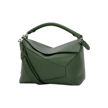 LOEWE Puzzle Grained Calfskin Handbag, Shoulder Bag, Crossbody Bag Men's Aquarium Green