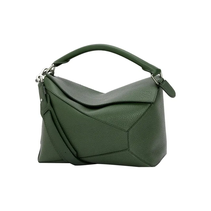 LOEWE Puzzle Grained Calfskin Handbag, Shoulder Bag, Crossbody Bag Men's Aquarium Green-0