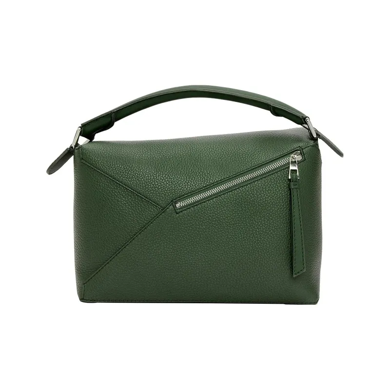 LOEWE Puzzle Grained Calfskin Handbag, Shoulder Bag, Crossbody Bag Men's Aquarium Green-3