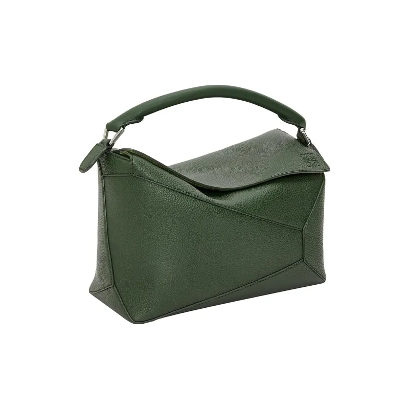 LOEWE Puzzle Grained Calfskin Handbag, Shoulder Bag, Crossbody Bag Men's Aquarium Green-1