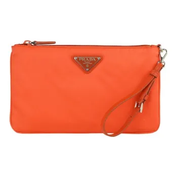 PRADA Nylon Clutch Women's Orange