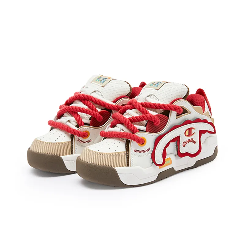 Champion TronSkate V.Dragon Champion Dragon Man Collection Skateboard Shoes Men's Milk White New Year Red-2