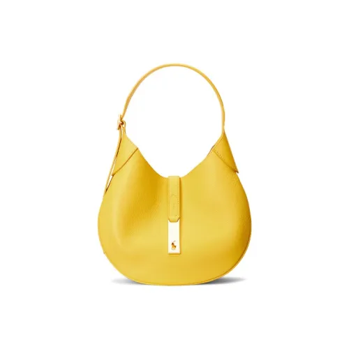 Polo Ralph Lauren Polo ID Cow Leather Shoulder Bag, Handbag, Shoulder Bag Women's Yellow