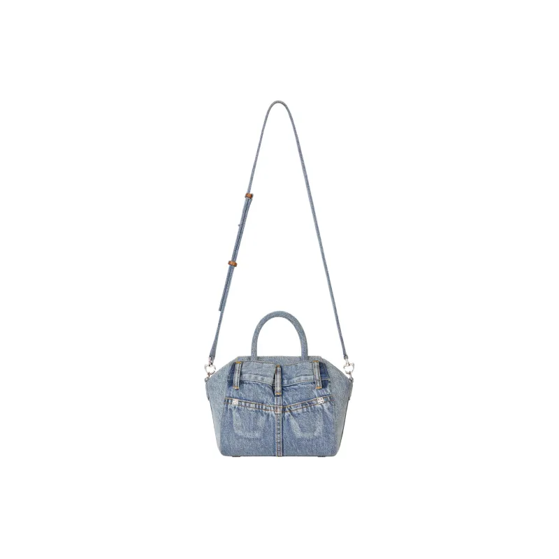 Givenchy Antigona Lock Denim Shoulder Bag Crossbody Bag Handbag Mini Women's Medium Blue-2