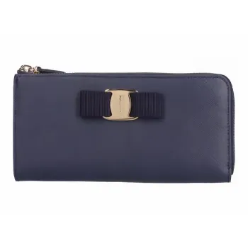 FERRAGAMO Leather Wallet Women's Blue