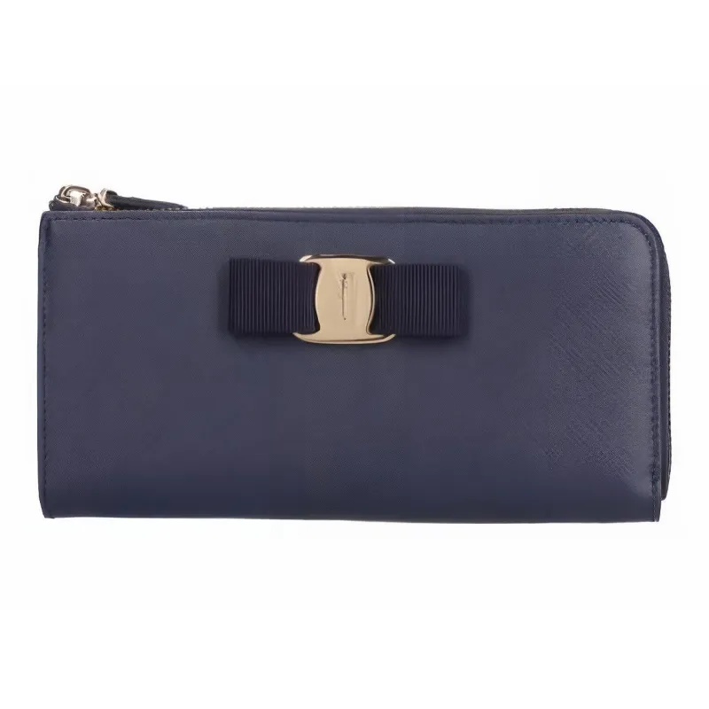 FERRAGAMO Leather Wallet Women's Blue-0