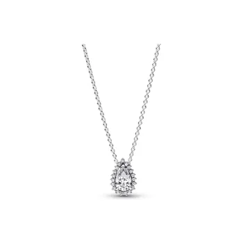Pandora 925 Sterling Silver Synthetic Cubic Zirconia Necklaces Women's Silver