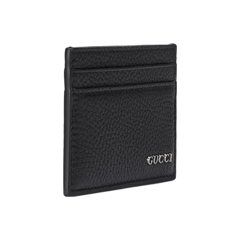 GUCCI Leather Card Holder Card Holder Men's Black-1