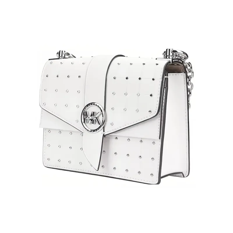 MICHAEL KORS Greenwich Artificial Leather Crossbody Bag, Shoulder Bag Women's White-1
