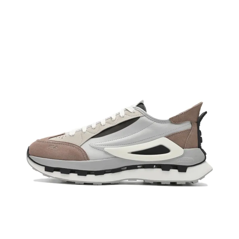 FILA KM Cushioning Low Top Casual Running Shoes Men's Gray Brown-0