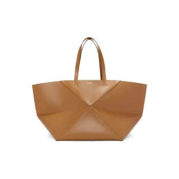 LOEWE Shiny Cow Leather Handbag Extra Large Women's Oak Brown