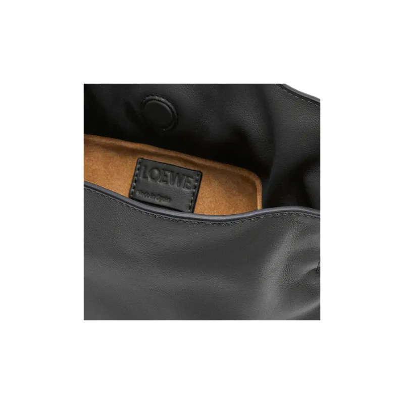 LOEWE Flamenco Nappa Cow Leather Clutch Mini Women's Black-4