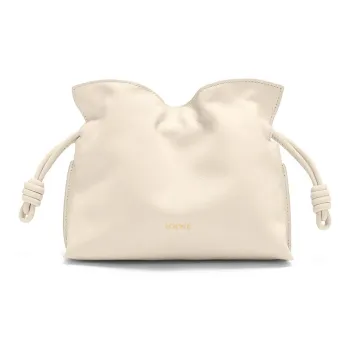 LOEWE Flamenco Nappa Cow Leather Clutch Mini Women's Custard