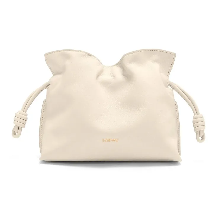 LOEWE Flamenco Nappa Cow Leather Clutch Mini Women's Custard-0