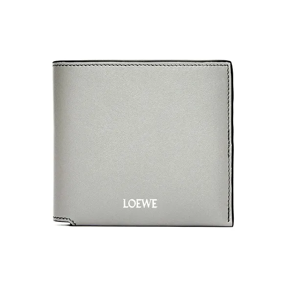 LOEWE Shiny Nappa Cow Leather Wallet Men's Pearl Gray & Dark Gray-0
