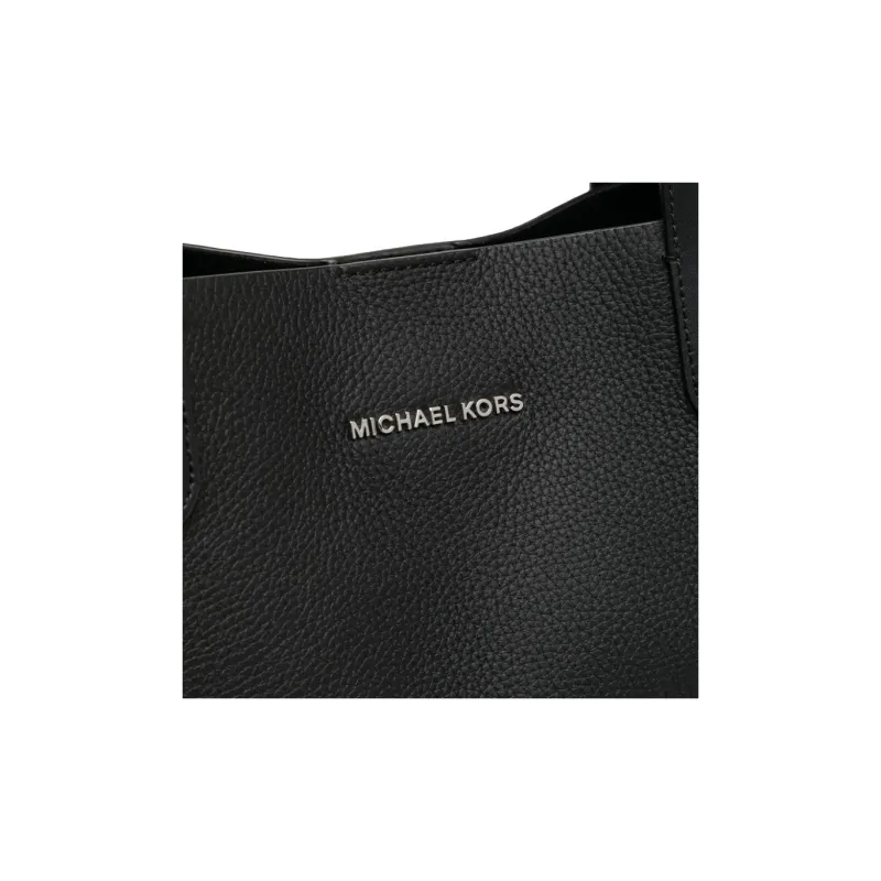 MICHAEL KORS Hudson Pebbled Leather Tote Bag, Shopping Bag, Handbag, Shoulder Bag Men's Black-3