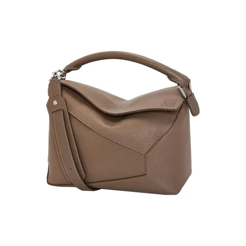 LOEWE Puzzle Grained Calfskin Shoulder Bag, Crossbody Bag, Handbag Men's Tundra Green