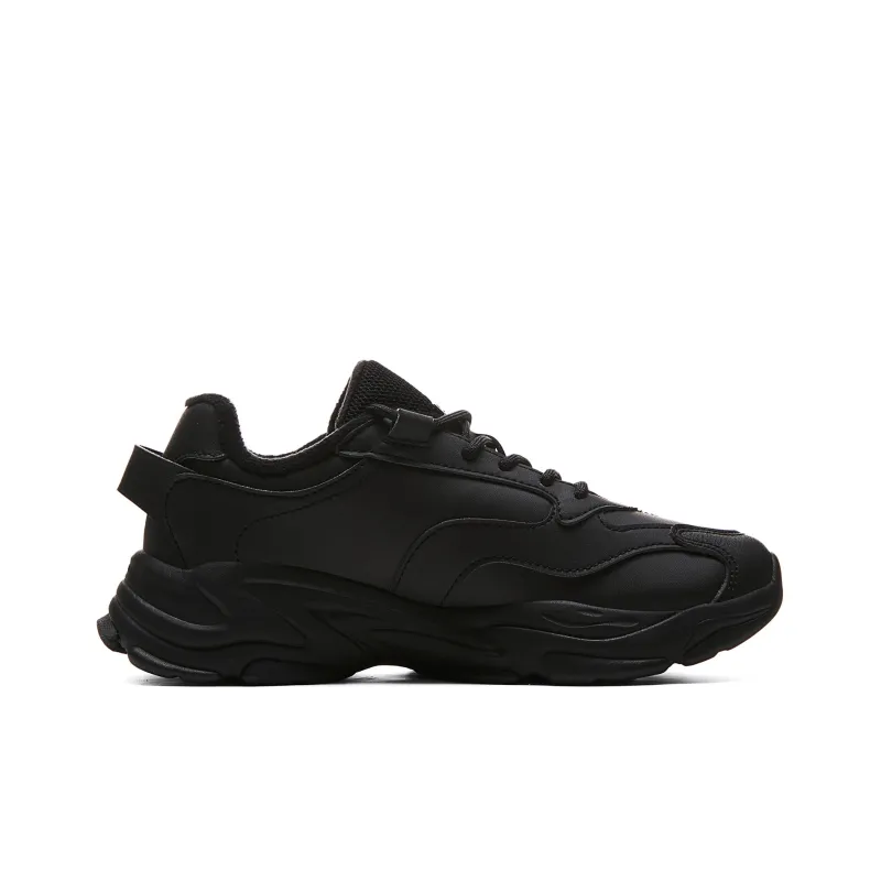 PEAK Thermal Slip Resistant Low Top Chunky Sneakers Women's All Black-1