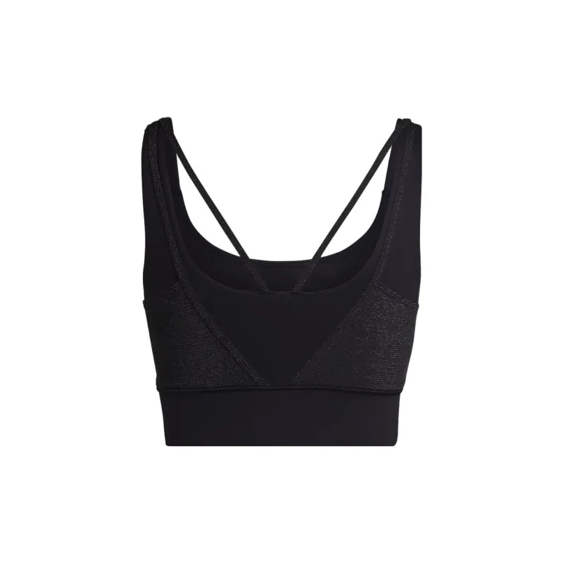 Adidas Powerimpact Training Medium-Support Shiny Bra Sports Underwear Women's Black-1