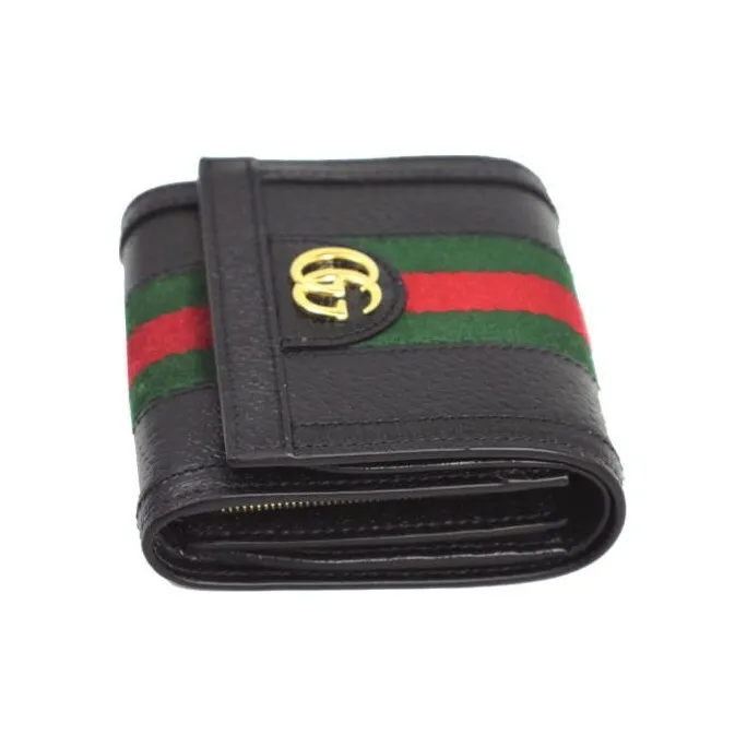GUCCI Ophidia Canvas With Leather Wallet Women's Black-1
